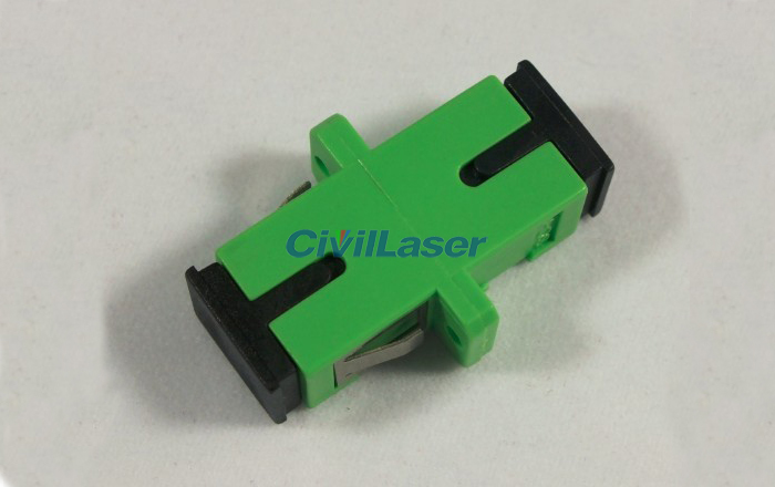 SC APC Fiber Optic Adapter Singal Core Green Plastic Flange